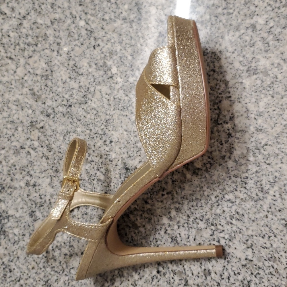 Guess Gold Glitter Stiletto Heels Size 10M